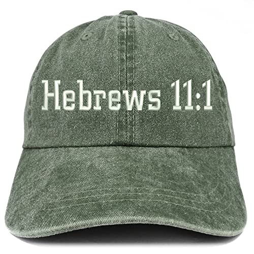 Trendy Apparel Shop Hebrews 11:1 Washed Pigment Dyed Baseball Cap