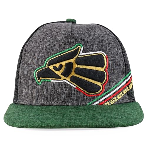 Trendy Apparel Shop Mexico Eagle Embroidered Flatbill Snapback Cap