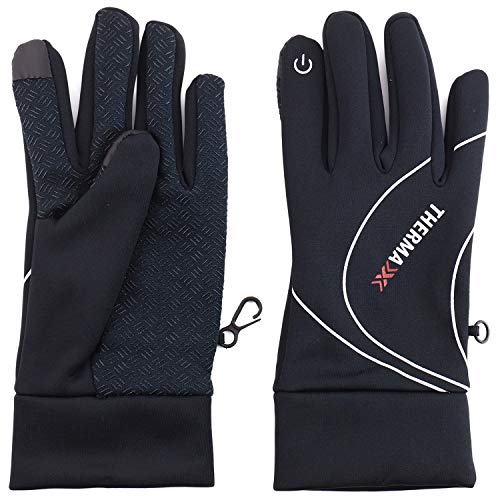 Trendy Apparel Shop Men's Therma Water Resistant Texting Finger Tips Gloves