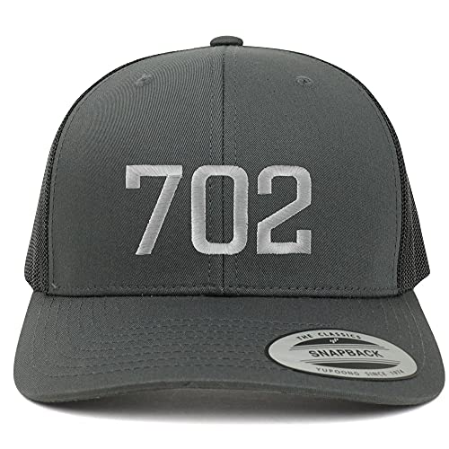 Trendy Apparel Shop Las Vegas 702 Old English 6 Panel Trucker Mesh Cap