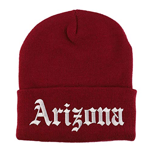 Trendy Apparel Shop Arizona State Old English Embroidered Long Cuff Beanie