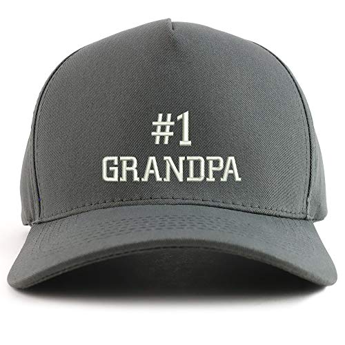 Trendy Apparel Shop Number #1 Grandpa Embroidered Oversized 5 Panel XXL Baseball Cap