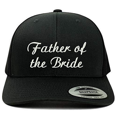 Trendy Apparel Shop Flexfit XXL Father of The Bride Embroidered Retro Trucker Mesh Cap