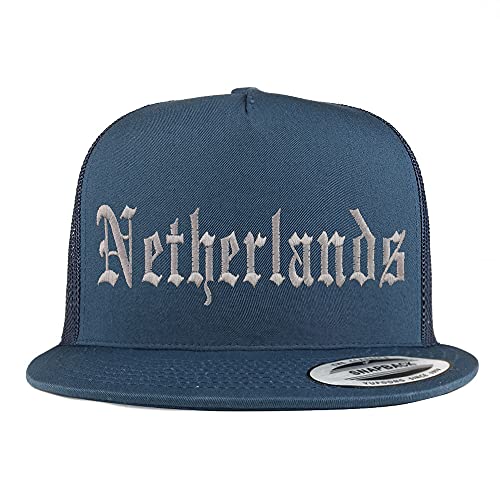 Trendy Apparel Shop Netherlands Old English 5 Panel Flatbill Trucker Cap
