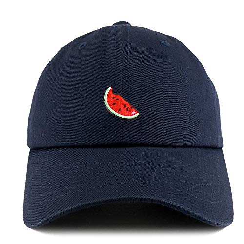 Trendy Apparel Shop Watermelon Patch Solid Cotton Unstructured Dad Hat - Navy