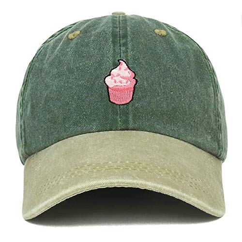 Trendy Apparel Shop Cupcake Patch Pigment Dyed Washed Two Tone Baseball Cap