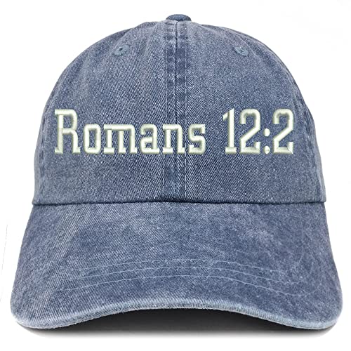 Trendy Apparel Shop Romans 12:2 Washed Pigment Dyed Baseball Cap