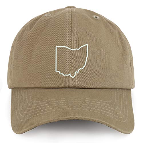 Trendy Apparel Shop XXL Ohio State Outline Embroidered Unstructured Cotton Cap