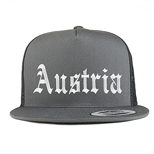 Trendy Apparel Shop Austria Old English 5 Panel Flatbill Trucker Cap