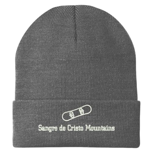 Trendy Apparel Shop Sangre de Cristo Mountains Snowboard Logo Embroidered Long Cuff Beanie