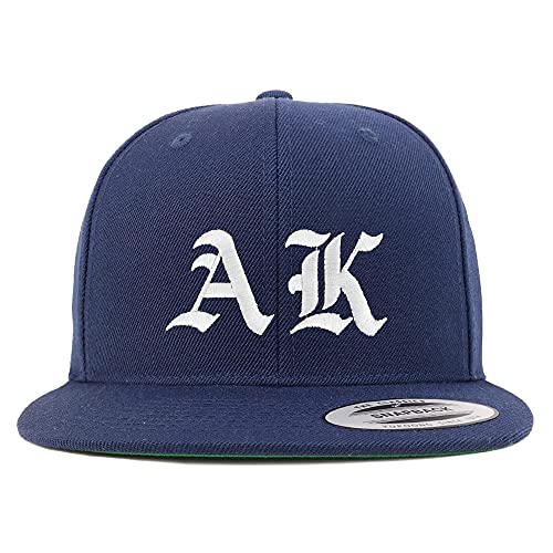 Trendy Apparel Shop Alaska AK Old English Embroidered Flatbill Snapback
