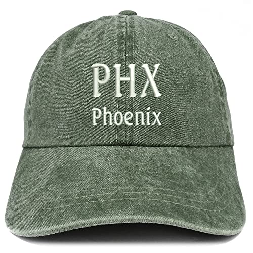Trendy Apparel Shop PHX Pheonix Embroidered Pigment Dyed Washed Baseball Cap