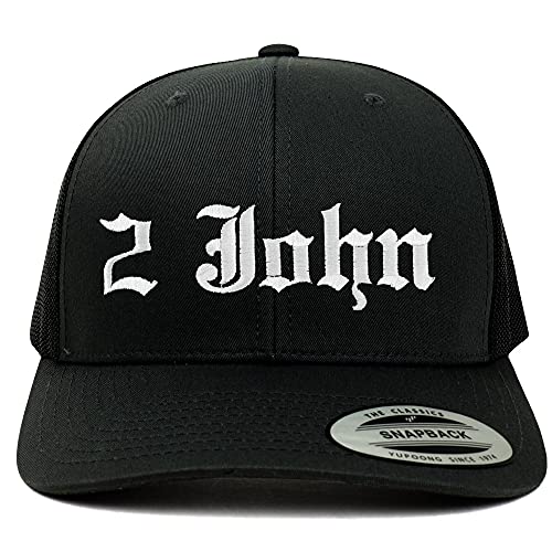 Trendy Apparel Shop 2 John Old English 6 Panel Trucker Mesh Cap