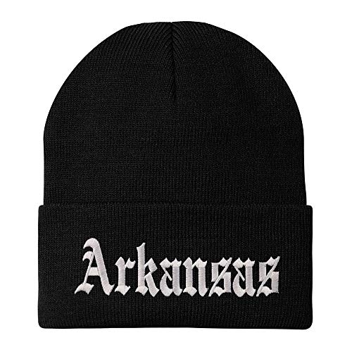 Trendy Apparel Shop Arkansas State Old English Embroidered Long Cuff Beanie