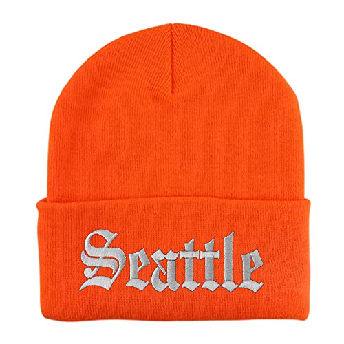 Trendy Apparel Shop Seattle Old English Embroidered Long Cuff Beanie