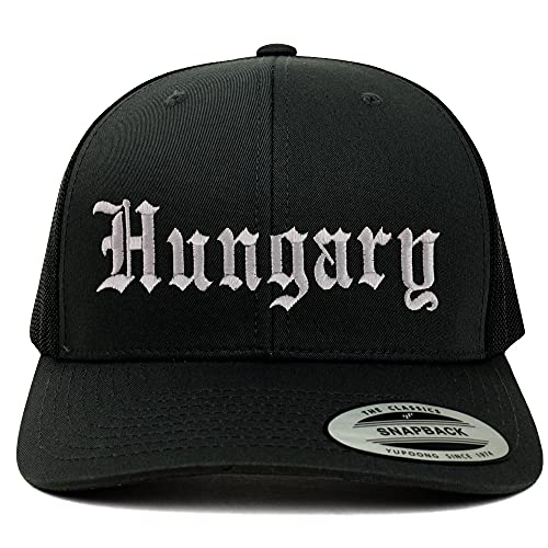 Trendy Apparel Shop Hungary Old English 6 Panel Trucker Mesh Cap