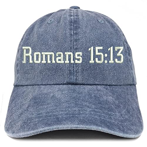 Trendy Apparel Shop Romans 15:13 Washed Pigment Dyed Baseball Cap