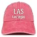 Trendy Apparel Shop LAS Las Vegas Embroidered Pigment Dyed Washed Baseball Cap
