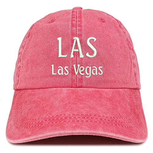 Trendy Apparel Shop LAS Las Vegas Embroidered Pigment Dyed Washed Baseball Cap
