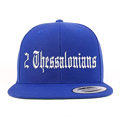 Trendy Apparel Shop 2 Thessalonians Old English Embroidered Flatbill Snapback
