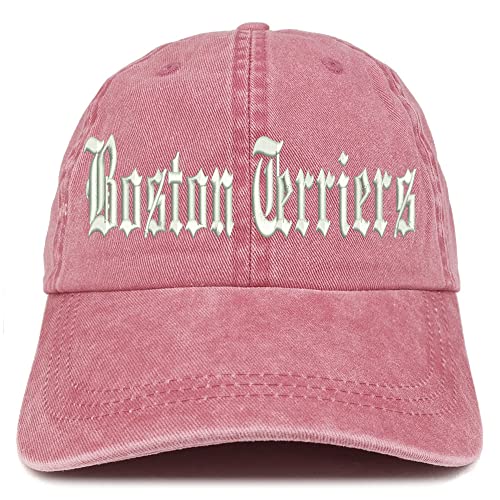 Trendy Apparel Shop Old English Boston Terriers Washed Pigment Dyed Baseball Cap