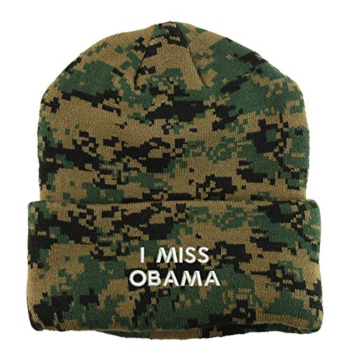 Trendy Apparel Shop I Miss Obama Embroidered Made in USA Camo Beanie