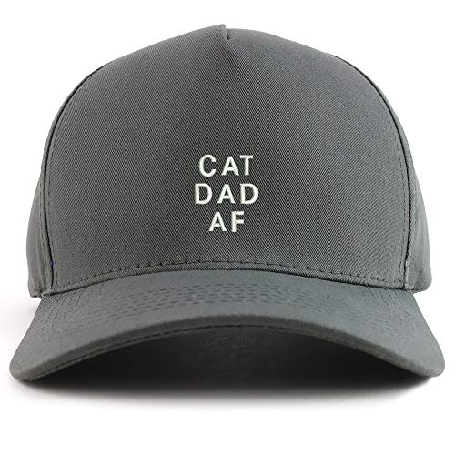Trendy Apparel Shop Cat Dad Af Embroidered Oversized 5 Panel XXL Baseball Cap