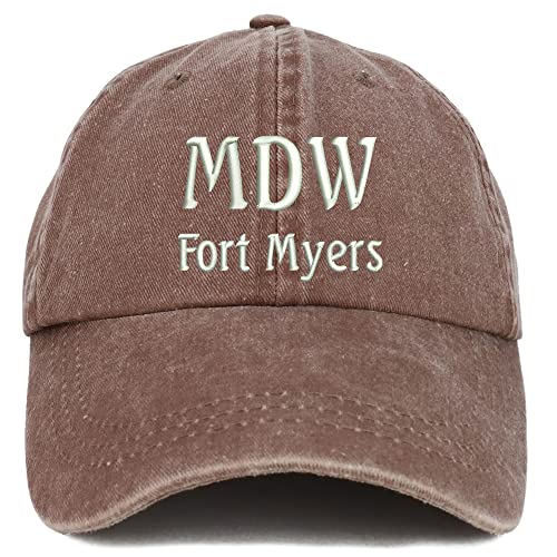 Trendy Apparel Shop MDW Fort Myers Embroidered Pigment Dyed Washed Baseball Cap
