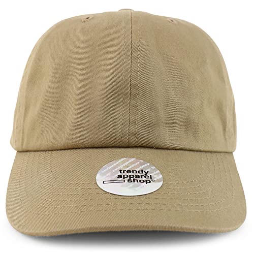 Trendy Apparel Shop Oversized XXL Unstructured Cotton Dad Hat with Adjustable Elastic Clasp Buckle