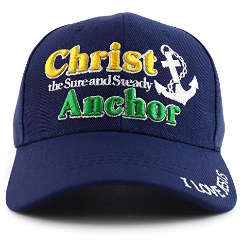 Trendy Apparel Shop Christ Anchor I Love Jesus Embroidered Baseball Cap