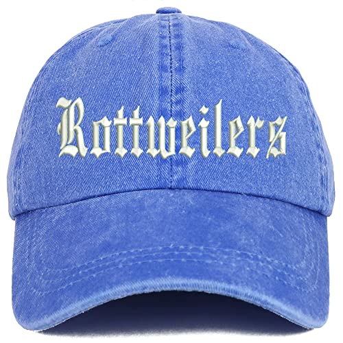 Trendy Apparel Shop Old English Rottweilers Washed Pigment Dyed Baseball Cap