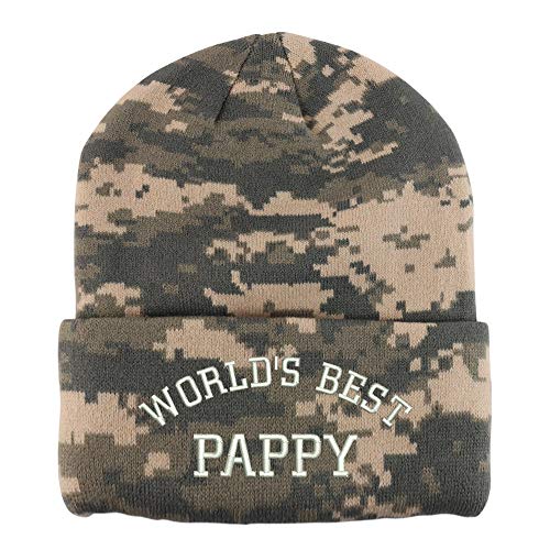 Trendy Apparel Shop World's Best Pappy Embroidered Made in USA Camo Beanie