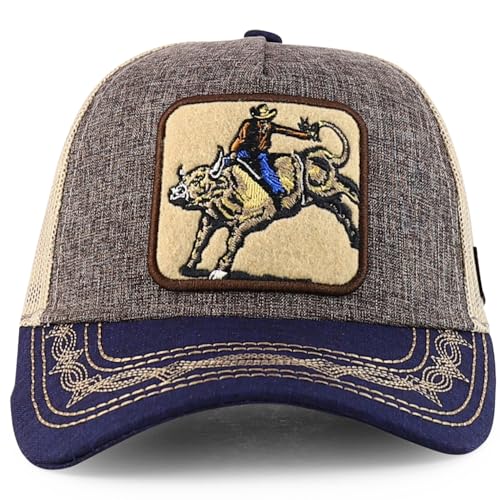 Trendy Apparel Shop Rodeo Patch Structured Curved Bill Mesh Snapback Baseball Cap