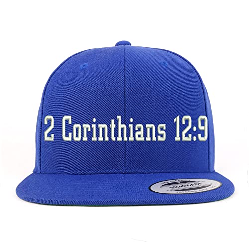 Trendy Apparel Shop 2 Corinthians 12:9 Embroidered Flatbill Snapback
