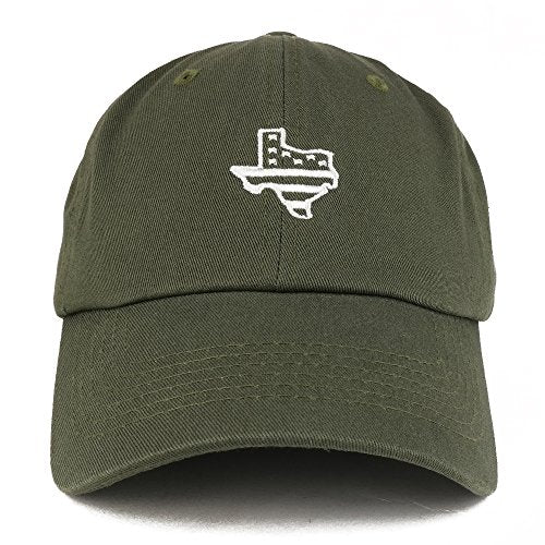 Trendy Apparel Shop Texas State Map USA Flag Embroidered Unstructured Dad Cap