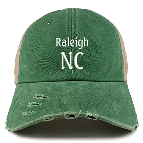 Trendy Apparel Shop Raleigh NC Embroidered Frayed Bill Trucker Mesh Back Cap