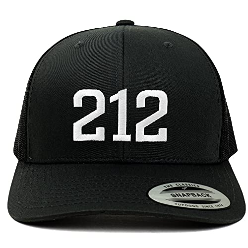 Trendy Apparel Shop New York City 212 Old English 6 Panel Trucker Mesh Cap