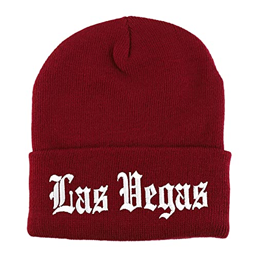 Trendy Apparel Shop Las Vegas Old English Embroidered Long Cuff Beanie