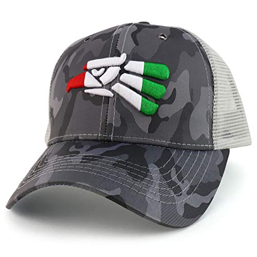 Trendy Apparel Shop Hecho En Mexico Eagle Trucker Nylon Camo Baseball Cap
