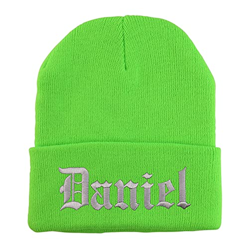 Trendy Apparel Shop Daniel Old English Embroidered Long Cuff Beanie