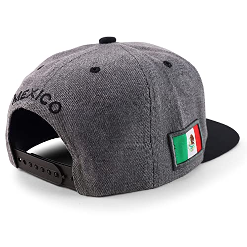 Trendy Apparel Shop Cities of Mexico Circular Logo Embroidered Flatbill Snapback Baseball Cap