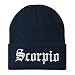 Trendy Apparel Shop Scorpio Old English Embroidered Long Cuff Beanie