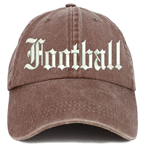 Trendy Apparel Shop Old English Football Washed Pigment Dyed Baseball Cap