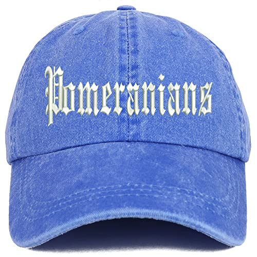 Trendy Apparel Shop Old English Pomeranians Washed Pigment Dyed Baseball Cap