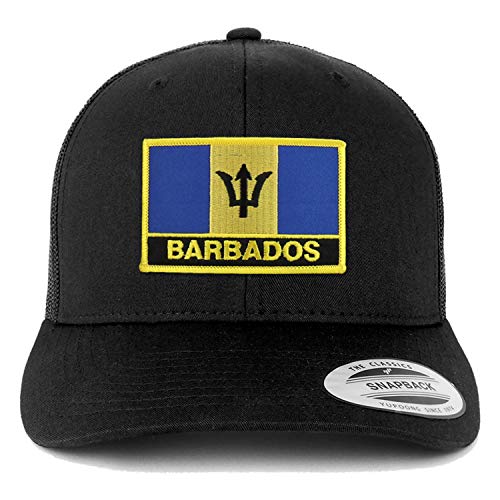Trendy Apparel Shop Barbados Flag Patch Retro Trucker Mesh Cap