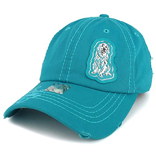 Trendy Apparel Shop Golden Retriever High Frequency Patch Frayed Baseball Cap