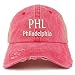 Trendy Apparel Shop PHL Philadelphia Embroidered Frayed Bill Trucker Mesh Back Cap