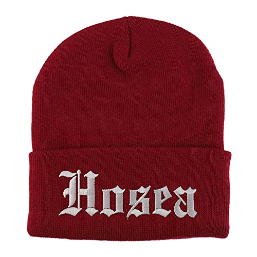 Trendy Apparel Shop Hosea Old English Embroidered Long Cuff Beanie