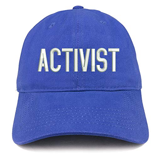 Trendy Apparel Shop Activist Embroidered Soft Crown 100% Brushed Cotton Cap