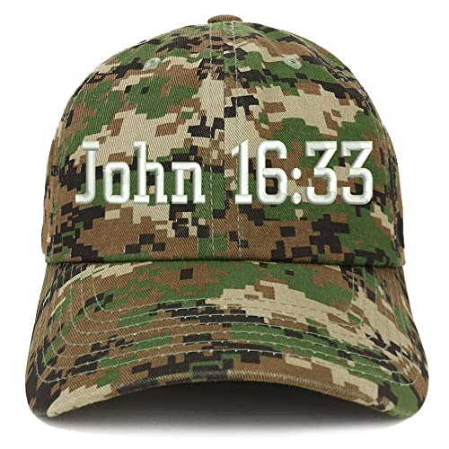Trendy Apparel Shop John 16:33 Low Profile Soft Cotton Baseball Cap